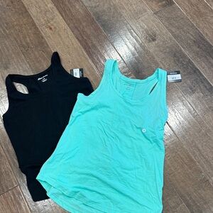 Eddie Bauer Black and Aqua Tank Tops